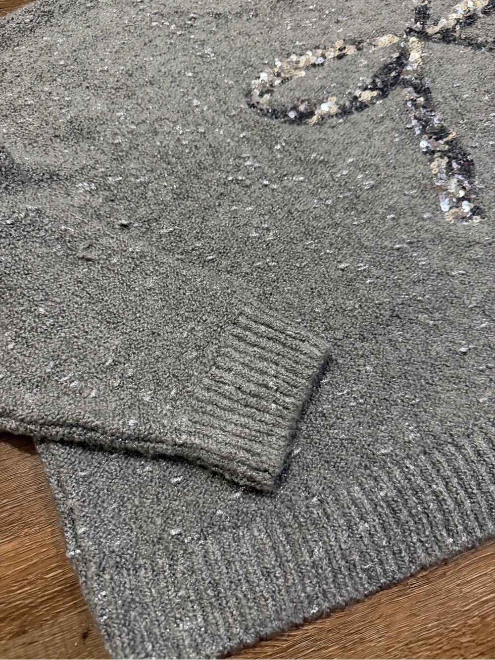 Maeve Anthropologie Sequin Bow Crew-Neck Sweater Medium - Picture 5 of 12